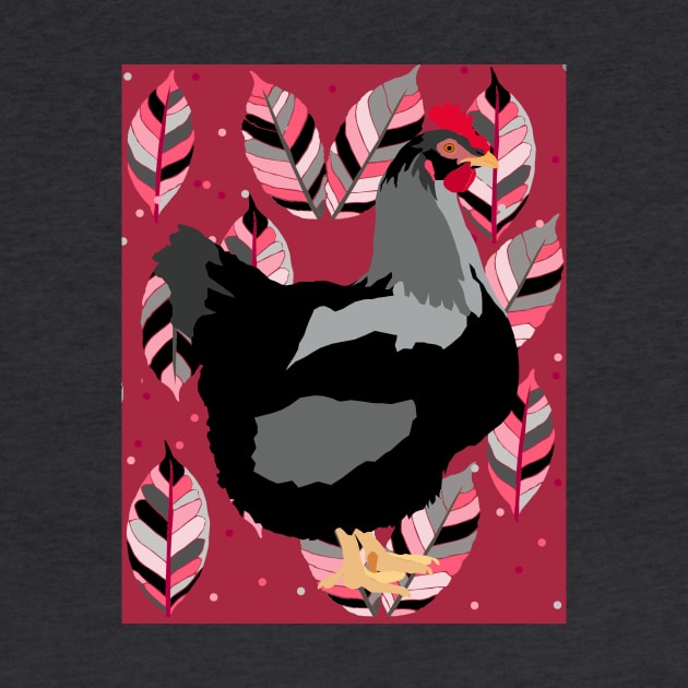 Backyard Chicken - Black by KA Textiles and Designs